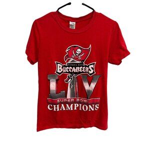 Tampa Bay Buccaneers Super Bowl LV Champions Red T-Shirt Gildan Sz Small
